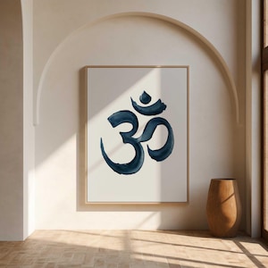 Yoga Pose Digital Print- Tranquil Aum | Serene Watercolor Wall Art  | Digital Download