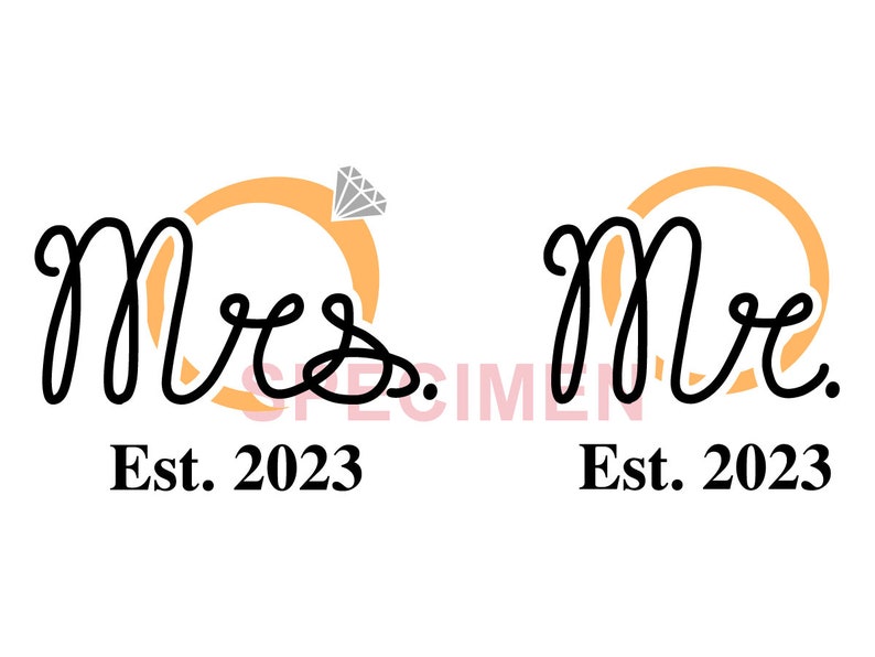 Mrs. and Mr. SVG Wedding Cut File Marriage Svg Png Jpeg Wedding Ring ...