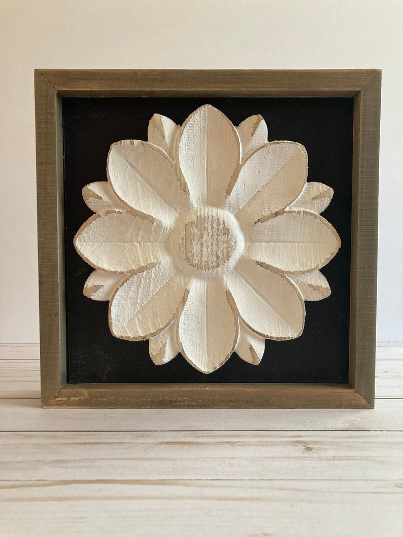 Nature Inspired Wood Flower Wall Art Minimalist Wall or Table - Etsy