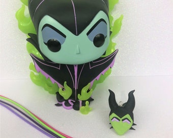 Handmade Polymer Clay Maleficent Necklace Pendant