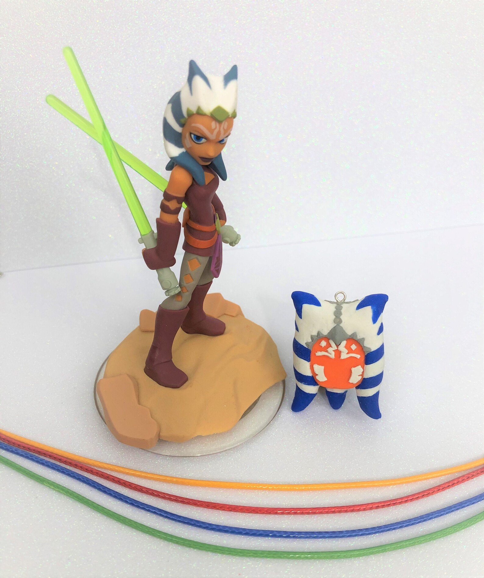 Handmade Polymer Clay Ahsoka Necklace Pendant Etsy