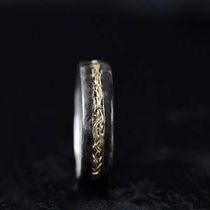 Wedding bands, silver rustic ring, men&#39;s unique ring, forged ring, her and her ring, anniversary wedding band