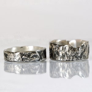 Set wedding ring, set rustic wedding band, viking wedding ring, gothic wedding band, engagement ring