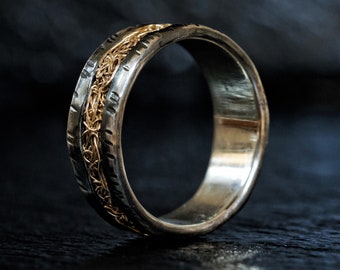 Fede nuziale alternativa per un matrimonio originale, anello matrimonio,  fede nuziale vichinga, anello rustico, anello matrimonio celtico