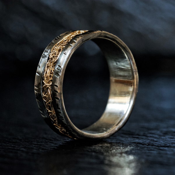 Alternative wedding ring for an original wedding, wedding ring, Viking wedding ring, rustic ring, Celtic wedding ring