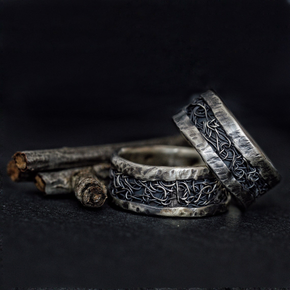 Wedding Ring Rustic Band Ring Sterling Silver Rings Rustic Etsy New