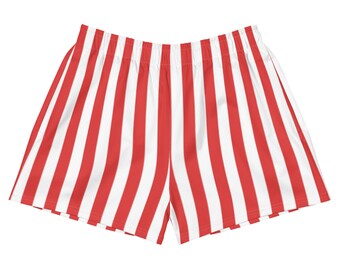 Vintage 70s 80s Basketball Shorts Red White Stripe Satin Etsy