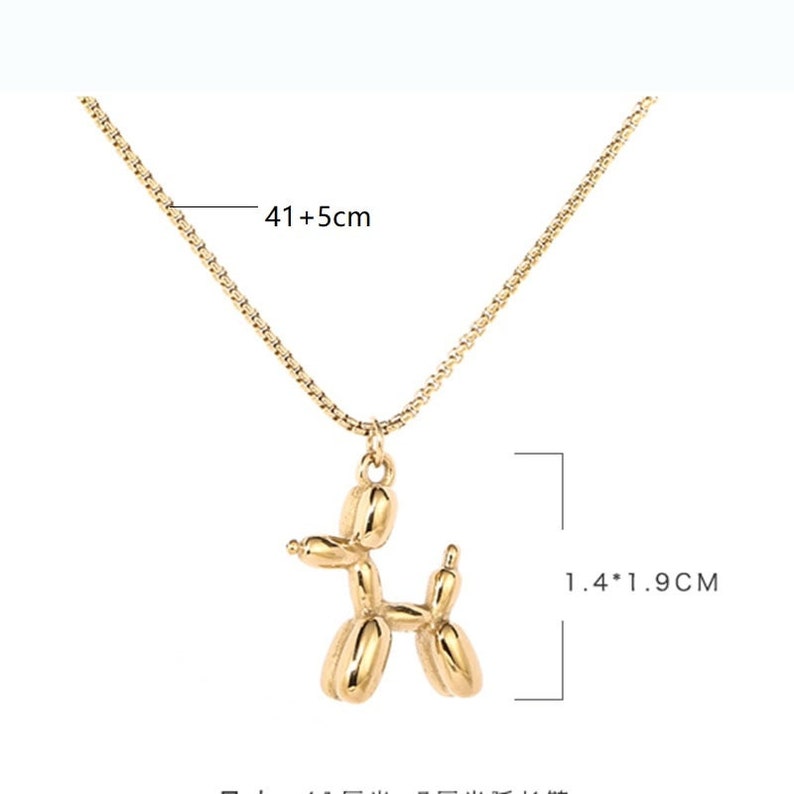 Gold Balloon Dog Necklace Stainless Steel Balloon Dog Charm Etsy