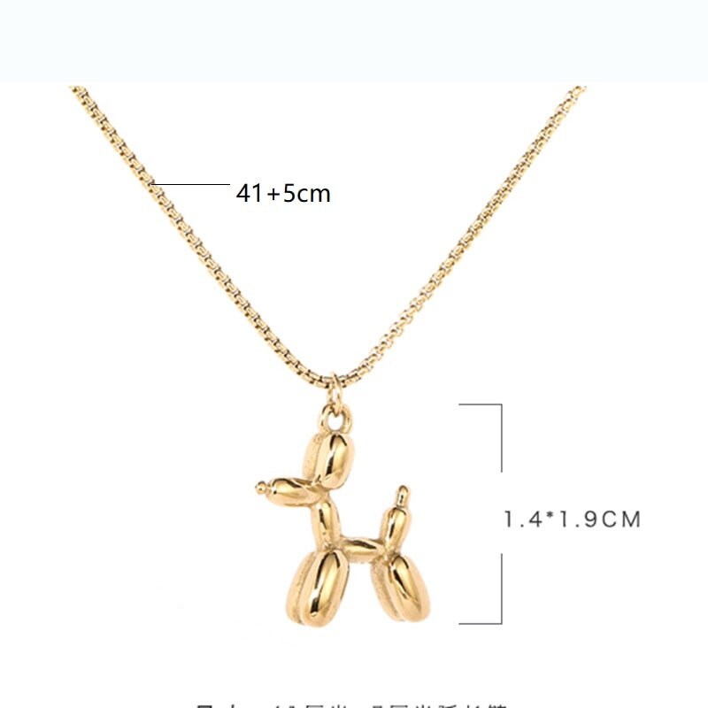 Gold Balloon Dog Necklace Stainless Steel Balloon Dog Charm Etsy