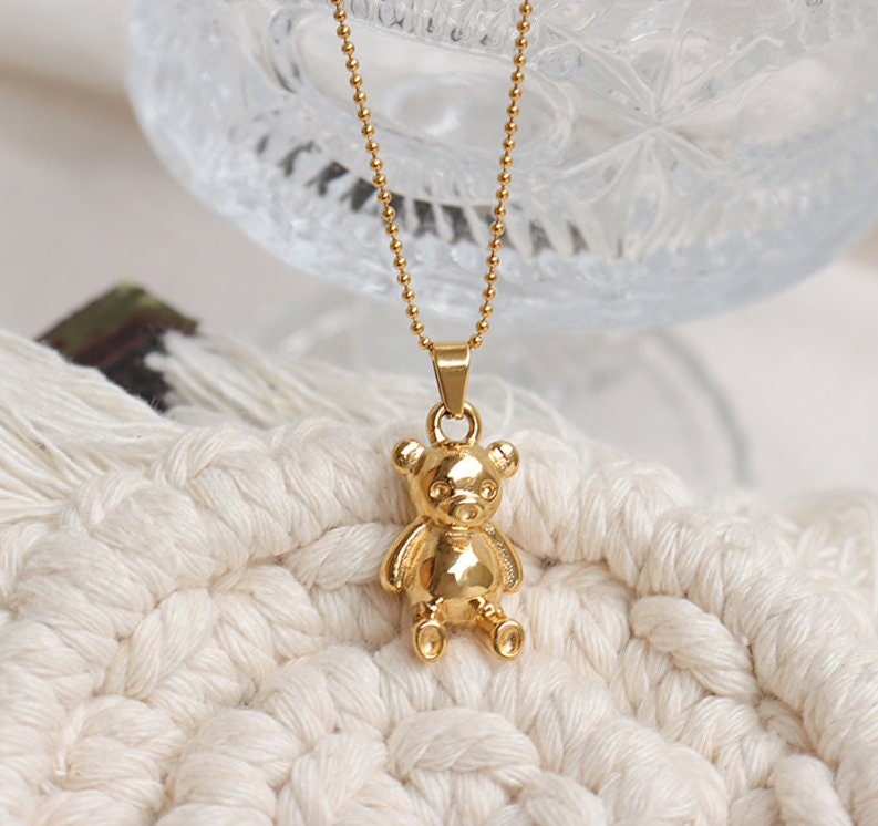 S925 Iced Out Moissanite Teddy Bear Pendant, White and Black Moissanite  Necklace, Animal Design, Customizable, Plated or Solid 14k Gold - Etsy