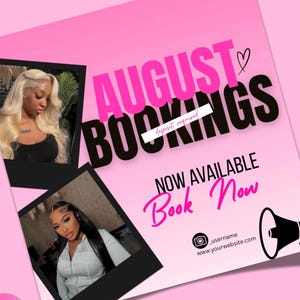 Canva Hair Flyer Template für Buchungen | Salon & Perücke Stylist Promo | Social Media Marketing Design
