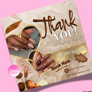 Nails November Booking Flyer, November Nail Specials, Autumn Template, November calendar,