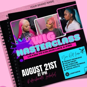 Hair Fyler,Masterclass flyer, canva template,book now flyer, graphic tenplate