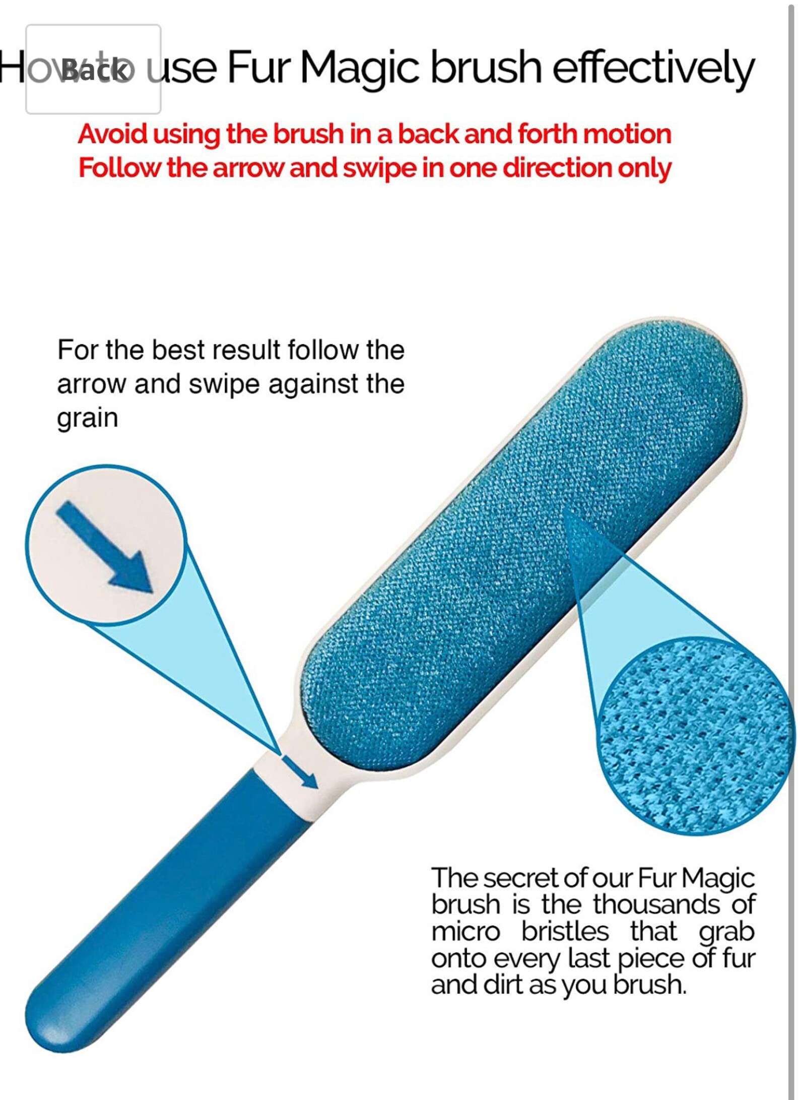 Fur Magic Pet Hair Remover Brush / Self Cleaning Pet Hair Etsy