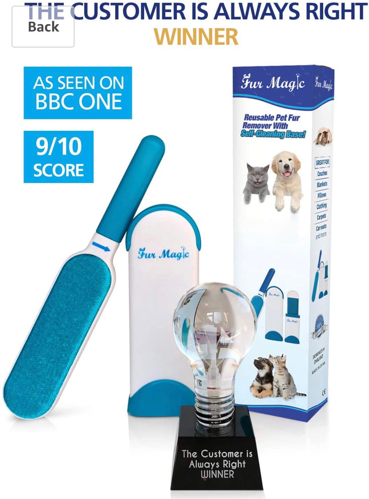 Fur Magic Pet Hair Remover Brush / Self Cleaning Pet Hair Etsy
