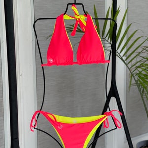 Handmade neon Roxy multi way bikini
