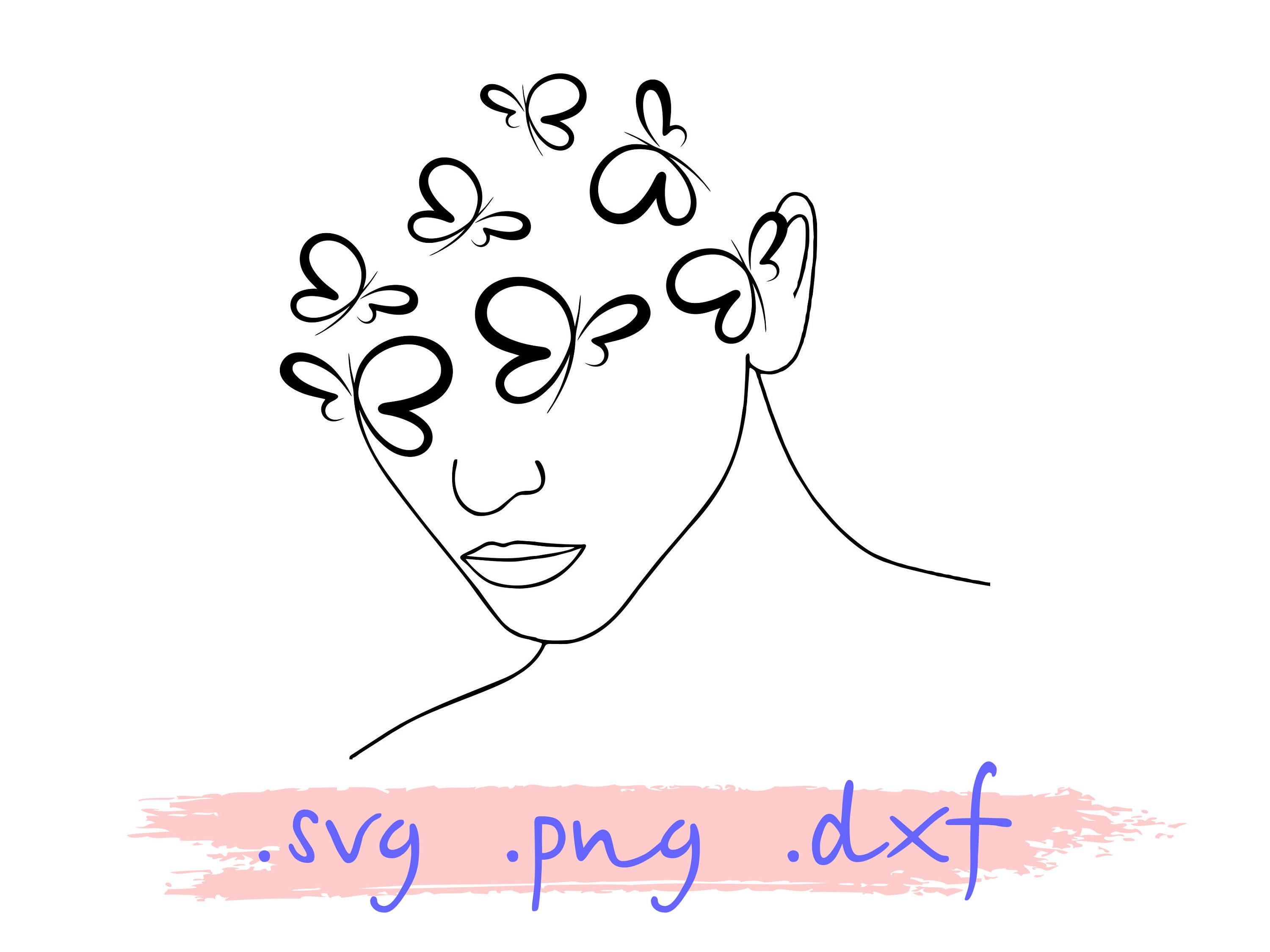Abstract Female Face Single Line Art Svg Girl Face Tattoo - Etsy Abstract Female Face Single Line Art Svg Girl Face Tattoo - Etsy