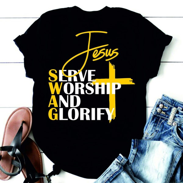 Jesús SWAG Svg Png, Servir SVG, Adorar SVG, Glorificar SVG, Cristiano SVG, Iglesia SVG, Jesús SVG, Oración SVG, Religioso SVG, Afroamericano