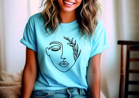 Abstract Female Face svg, Single Line Art Svg, one line woman, Tattoo Svg, Oneline Drawing, Cricut, Floral Woman Face