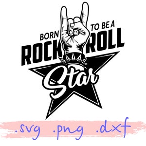 Born to be a Rock and Roll svg, Rock On Hand SVG, Rock Star svg, Rock and Roll svg, Rock Hand Symbol, Clipart, Rock SVG, Cut File für Cricut