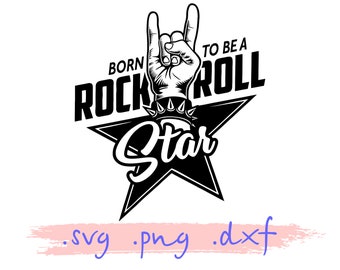 Rock and Roll Hand SVG, Rock Star Clipart (Digital Download)