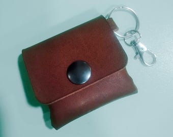 Buffalo Hide Keychain Pouch – Small Handmade Leather Bag