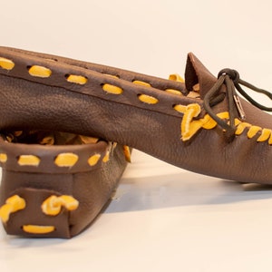 Handmade Leather Buckskin Moccasins - Great Hiking Shoes or Bridal ...