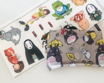 spirited away Chihiro no face soot  stickers set  | laptop luggage water bottle mug | Vinyl Sticker | Totoro foldable bags gift