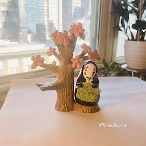 Spirited away no face man desk decoration mini figure toy knitting Cherry blossom Tree Garden Anime Gift Valentine edition image 6