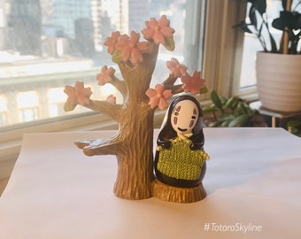 Studio Ghibli Spirited away no face man desk decoration mini figure toy knitting Cherry blossom Tree Garden fish tank