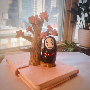 Spirited away no face man desk decoration mini figure toy knitting Cherry blossom Tree Garden Anime Gift Valentine edition image 10