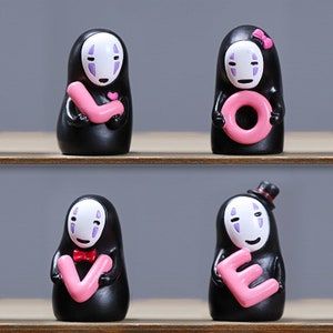 Ghibli Spirited away no face man LOVE heart | car desk decoration romantic valentine anniversary mini figure doll gift for her/him