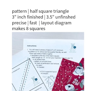 Muster, 3""fertiges halbes quadratisches Dreieck (HST) Muster mit Richtungen."