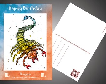 Scorpio Happy Birthday Etsy Scorpio Happy Birthday Etsy