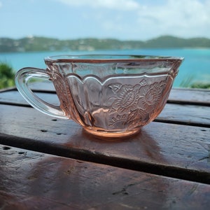 Anchor Hocking Pink Mayfair Depression Glass 1930s Tea or Punch Cup