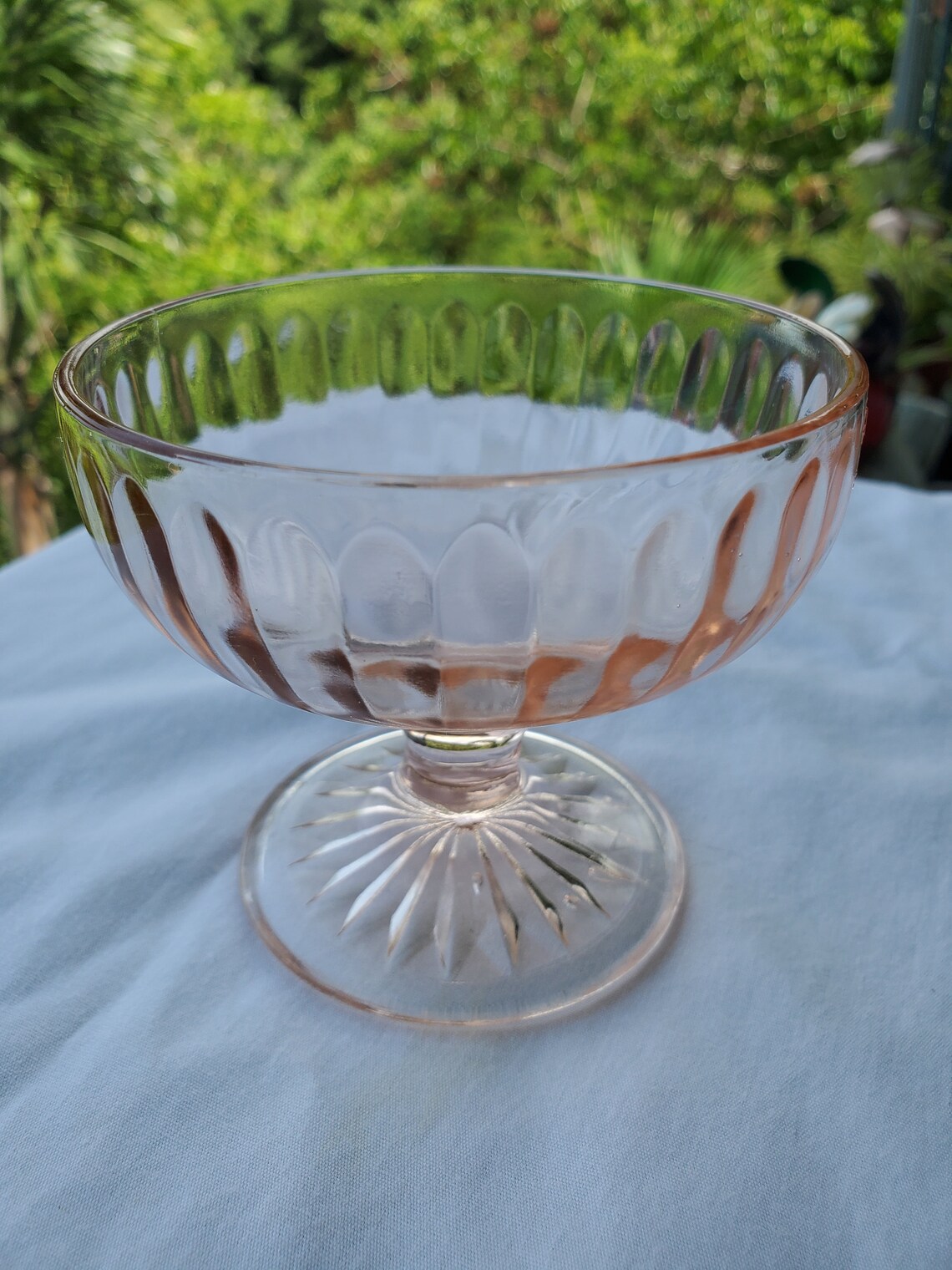 Vintage Pink Depression Glass Ice Cream Compote Bowl Etsy