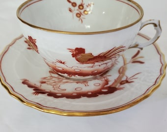 Richard Ginori Oro Di Doccia Siena Rust Flat Tea Cup and Saucer