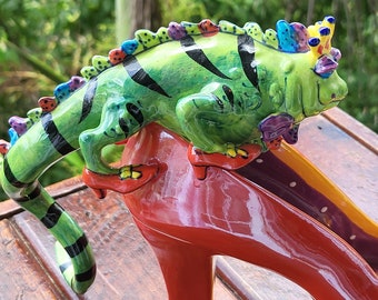 新品　DIANA　デコラティブミニ Diane Artware Diane's Happy Toes Iguana Land of Oz Ruby