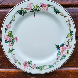 Set of 7 Vintage Villeroy and Boch Palermo 6 5/8 Inch Pink Flower Bread and Butter Plates