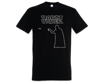 Darts V Herren T-Shirt Vader Star Dart Dartscheibe Wars Pfeile Arrow Arrows Pfeil Spieler Bar Pub Fun Sport Sports