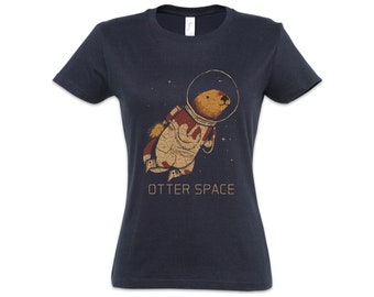 Otter Space Ladies T-Shirt Geek Nerd Astronaut Cosmonaut Planet Station Cosmos Walk UFO