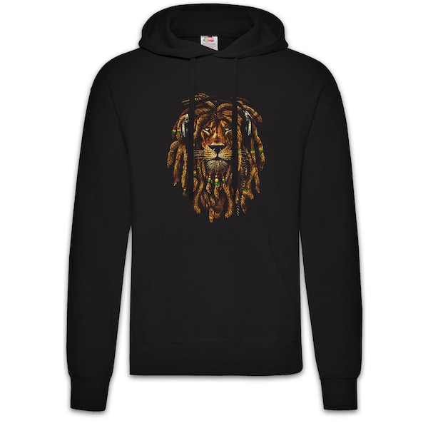 Rastafari Lion IV Hoodie Kapuzenpullover Rasta Music Jah Jamaica Jamaika Wäthiopien Ethiopia afrikanischer Löwe african Lion Afrika Africa