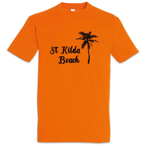 St. Kilda Beach Herren T-Shirt Nick Seed Cave Surfer Surfen Surfing Sea Meer Strand Bar Grill Bad Tiki Wave waves Wellen Palme Australia