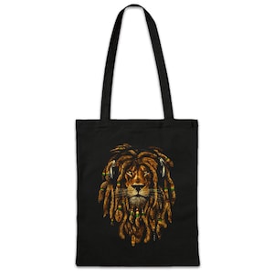 Rastafari Lion IV Shopper Shopping Cotton Bag Rasta Music Jah Babylon Rastafari Bob Reggae Marley Jamaica Haile Selassie Ethiopia african