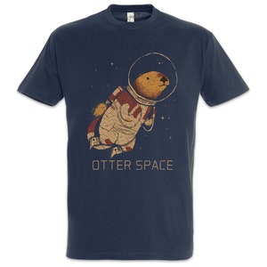Otter Space Men&#39;s T-Shirt Otter Geek Nerd Astronaut Cosmonaut Space Planet Space Station Cosmos Cosmos Walk UFO