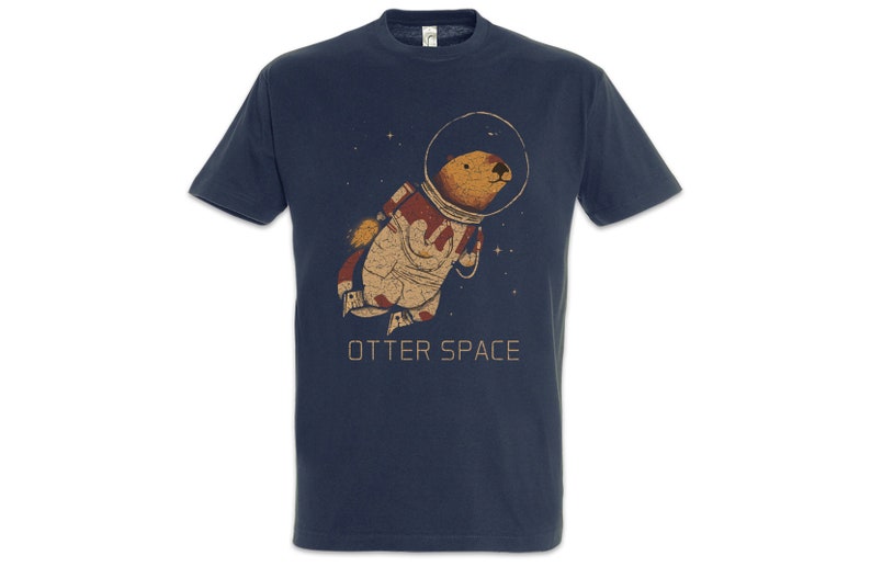 Otter Space T-shirt homme Loutre Geek Nerd Astronaute Cosmonaute Espace Planète Station Spatiale Cosmos Walk Ovni image 1