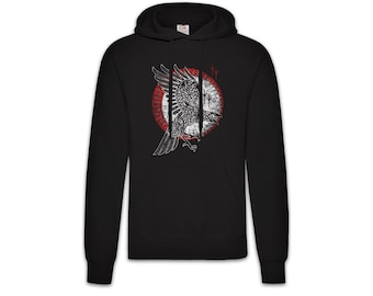 Norse Raven Hoodie Kapuzenpullover Raben Raven Hugin and und Munin Walhalla Walhall Odin Odhin Thor Loki Arsen Vikings Viking Wikinger