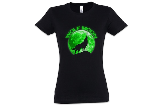 Wolf Moon T-shirt Femmes Loup Lune Type Werewolf Loup-garou O