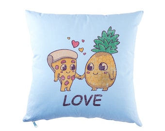 Pizza Pineapple Love Cushion Cover Cushion Italia Italy Fun Maker Symbol Sign Logo Pineapple Pizzabaker Pizzeria Hawaii Hawaii Pizzera