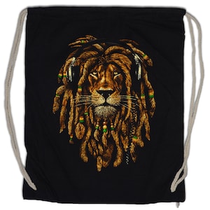 Rastafari Lion IV gym bag sports bag Rasta Music Jah Babylon Bob Reggae Marley Irie Ska Jamaica Wailers Haile Selassie Ethiopia Africa